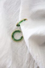 Golden Jade Hoops - Image 3
