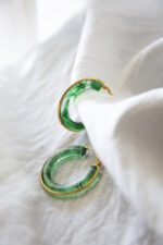 Golden Jade Hoops