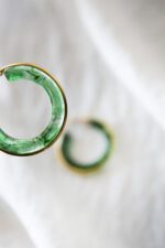 Golden Jade Hoops - Image 2